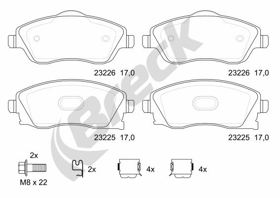 Set placute frana,frana disc 23225 00 702 10 BRECK